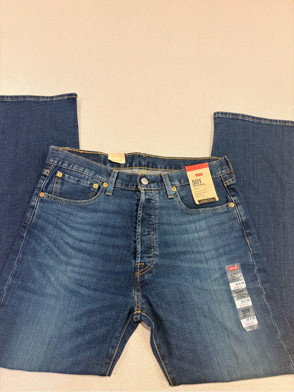 NWT Levi's 501 Straight-Leg Men's Jeans - Dark Blue Wash SIZE 32x30